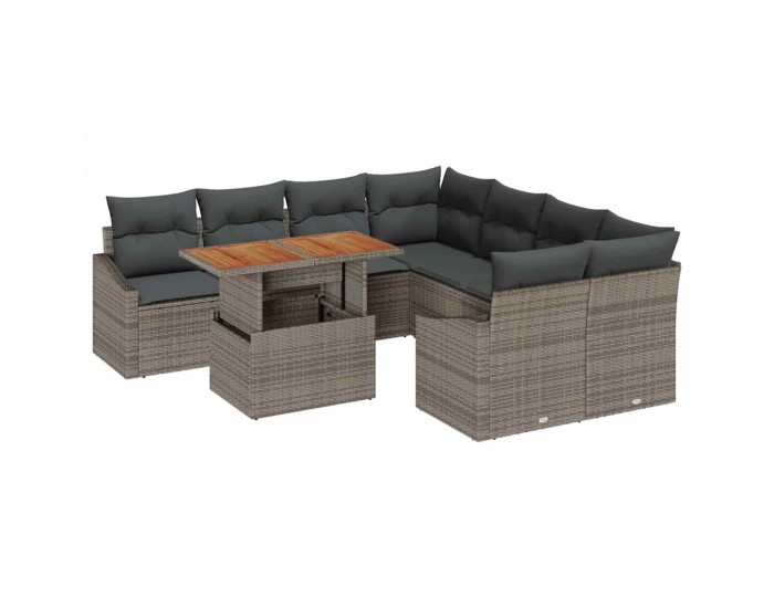 Sonata H Комплект за хранене в градината Сив и кафяв 100 x 55 x 73 см
