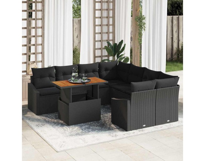 Sonata H Комплект за хранене в градината Черен и кафяв 100 x 55 x 73 см