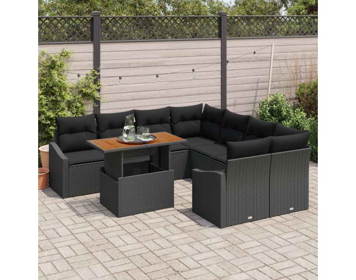 Sonata H Комплект за хранене в градината Черен и кафяв 100 x 55 x 73 см
