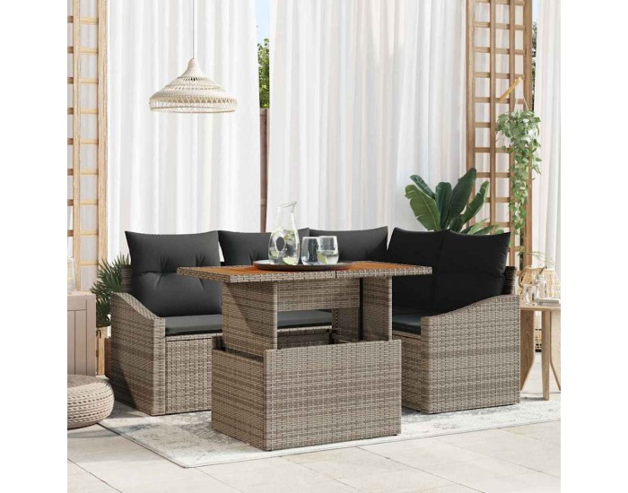 Sonata H Комплект за хранене в градината Сив и кафяв 100 x 55 x 73 см