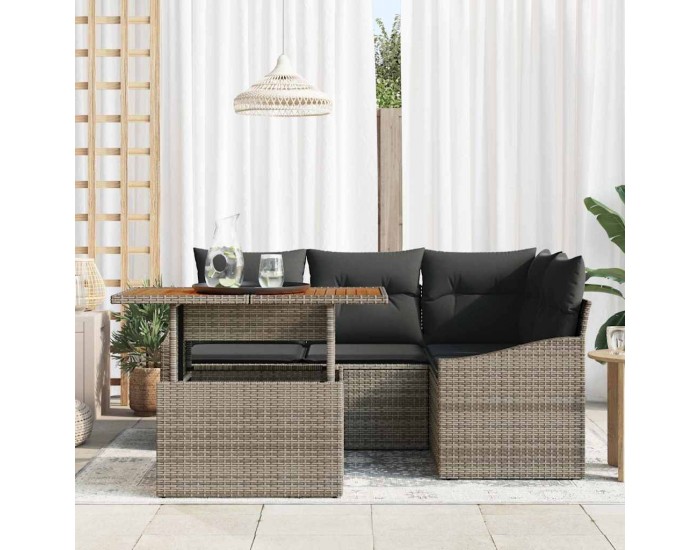 Sonata H Комплект за хранене в градината Сив и кафяв 100 x 55 x 73 см