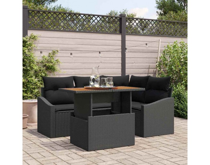 Sonata H Комплект за хранене в градината Черен и кафяв 100 x 55 x 73 см