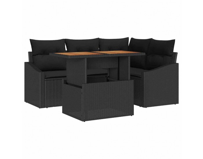 Sonata H Комплект за хранене в градината Черен и кафяв 100 x 55 x 73 см