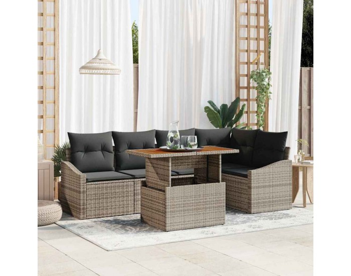 Sonata H Комплект за хранене в градината Сив и кафяв 100 x 55 x 73 см