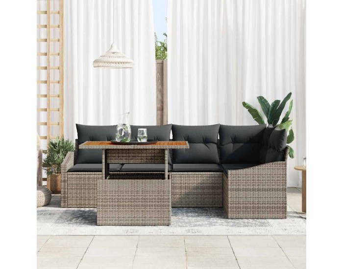 Sonata H Комплект за хранене в градината Сив и кафяв 100 x 55 x 73 см