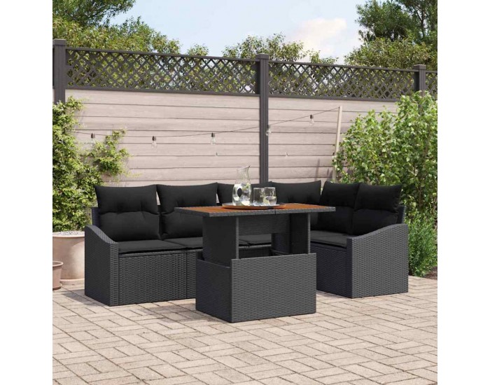 Sonata H Комплект за хранене в градината Черен и кафяв 100 x 55 x 73 см