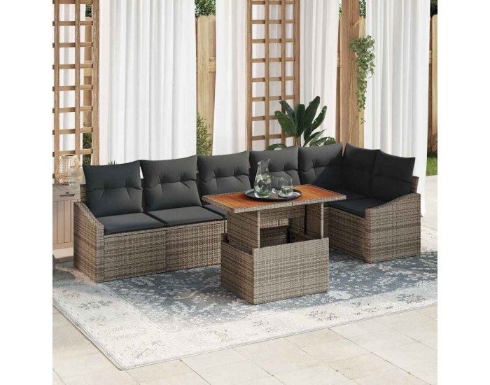 Sonata H Комплект за хранене в градината Сив и кафяв 100 x 55 x 73 см