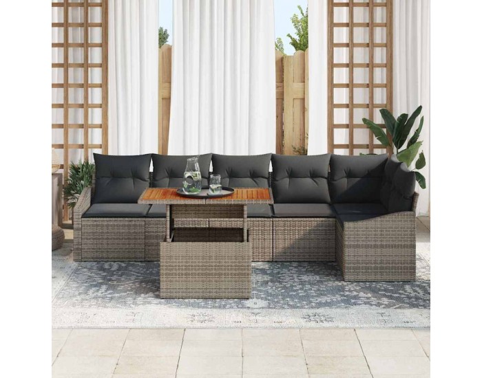 Sonata H Комплект за хранене в градината Сив и кафяв 100 x 55 x 73 см
