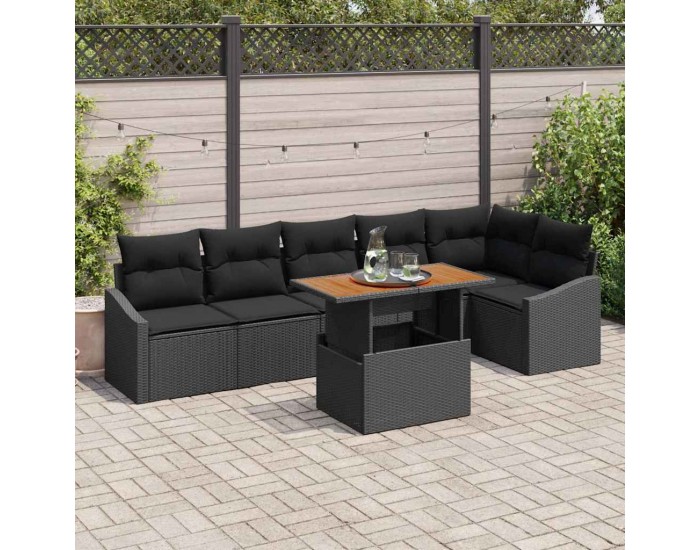 Sonata H Комплект за хранене в градината Черен и кафяв 100 x 55 x 73 см