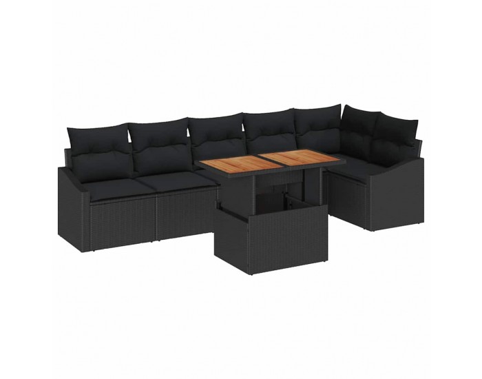 Sonata H Комплект за хранене в градината Черен и кафяв 100 x 55 x 73 см