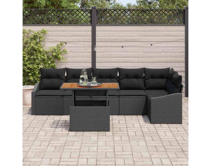 Sonata H Комплект за хранене в градината Черен и кафяв 100 x 55 x 73 см