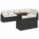 Sonata H Градински Софа Комплект 9 pcs Черен и кремав 100 x 55 x 73 см