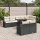 Sonata H Градински Софа Комплект 9 pcs Черен и кремав 100 x 55 x 73 см