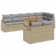 Sonata H Градински Софа Комплект 9 pcs Бежово и сиво 100 x 55 x 73 см