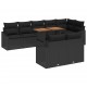 Sonata H Градински Софа Комплект 9 pcs Черен и кафяв 100 x 55 x 73 см