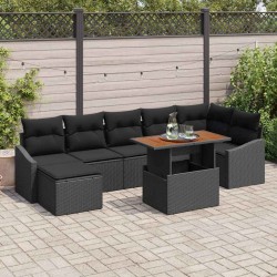 Sonata H Комплект за хранене в градината 8 pcs Черен и кафяв - Canapele și bănci de grădină