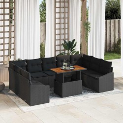 Sonata H Комплект за хранене в градината 10 pcs Черен и кафяв - Canapele și bănci de grădină