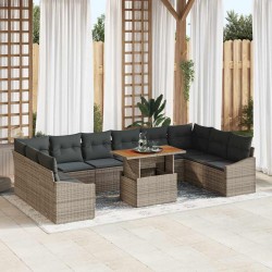 Sonata H Комплект за хранене в градината 11 pcs Сив и кафяв - Canapele și bănci de grădină
