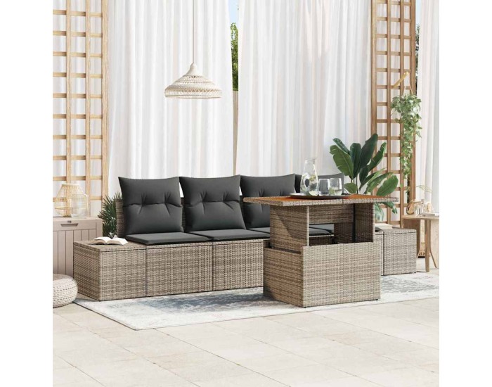 Sonata H Комплект за хранене в градината Сив и кафяв 100 x 55 x 73 см