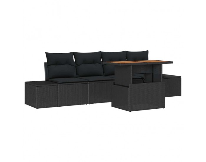 Sonata H Комплект за хранене в градината Черен и кафяв 100 x 55 x 73 см