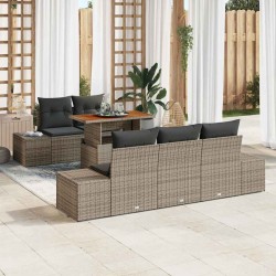 Sonata H Комплект за хранене в градината с възглавница 6 pcs Сив и кафяв - Canapele și bănci de grădină