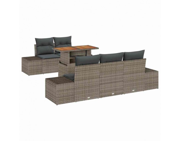 Sonata H Комплект за хранене в градината с възглавница 6 pcs Сив и кафяв