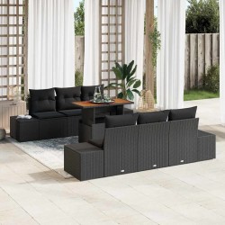 Sonata H Комплект за хранене в градината 7 pcs Черен и кафяв - Canapele și bănci de grădină