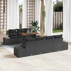 Sonata H Комплект за хранене в градината 8 pcs Черен и кафяв - Canapele și bănci de grădină