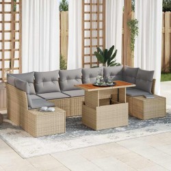 Sonata H Комплект за хранене в градината 8 pcs Бежово и сиво - Canapele și bănci de grădină