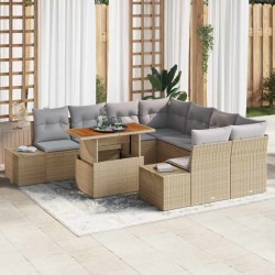 Sonata H Комплект за хранене в градината 9 pcs Бежово и сиво - Canapele și bănci de grădină