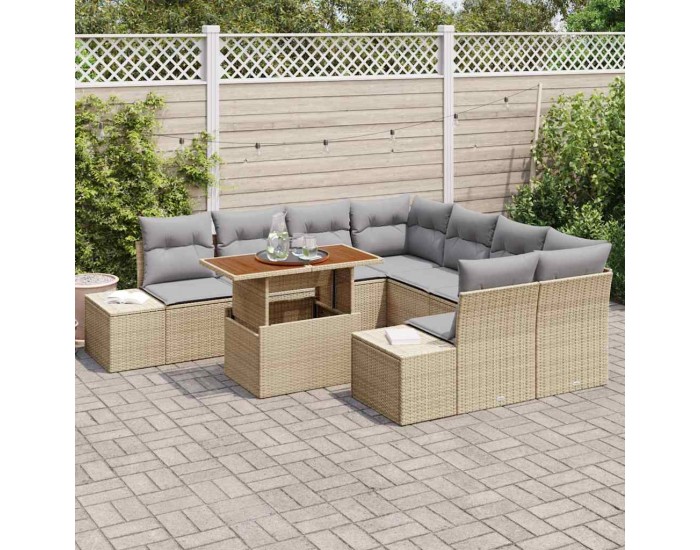 Sonata H Комплект за хранене в градината 9 pcs Бежово и сиво