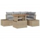 Sonata H Градински Софа Комплект 5 pcs Бежово и сиво 100 x 55 x 73 см