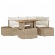 Sonata H Градински Софа Комплект 5 pcs Бежов и кремав 100 x 55 x 73 см