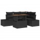 Sonata H Градински Софа Комплект 5 pcs Черен и кафяв 100 x 55 x 73 см