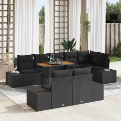 Sonata H Комплект за хранене в градината 9 pcs Черен и кафяв - Canapele și bănci de grădină