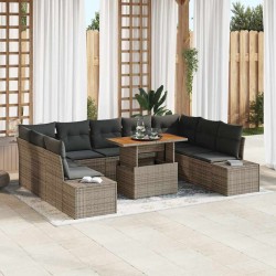 Sonata H Комплект за хранене в градината 10 pcs Сив и кафяв - Canapele și bănci de grădină