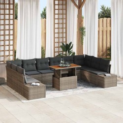Sonata H Градински Софа Комплект 11 pcs Сив и кафяв 100 x 55 x 73 см - Canapele și bănci de grădină