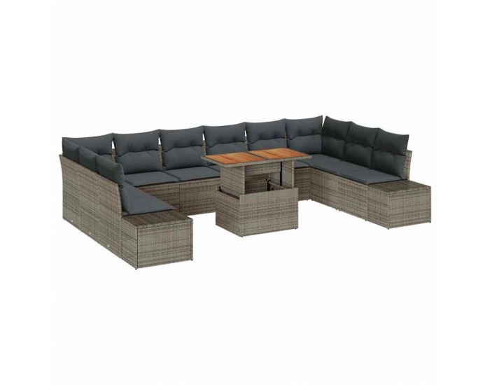 Sonata H Градински Софа Комплект 11 pcs Сив и кафяв 100 x 55 x 73 см