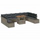 Sonata H Градински Софа Комплект 11 pcs Сив и кафяв 100 x 55 x 73 см