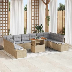 Sonata H Градински Софа Комплект 11 pcs Бежово и сиво 100 x 55 x 73 см - Canapele și bănci de grădină