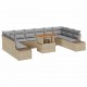 Sonata H Градински Софа Комплект 11 pcs Бежово и сиво 100 x 55 x 73 см