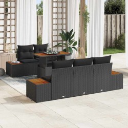 Sonata H Комплект за хранене в градината 6 pcs Черен и кафяв - Canapele și bănci de grădină