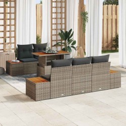 Sonata H Комплект за хранене в градината с възглавница 6 pcs Сив и кафяв - Canapele și bănci de grădină
