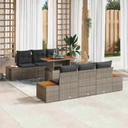 Sonata H Комплект за хранене в градината с възглавница 7 pcs Сив и кафяв - Canapele și bănci de grădină