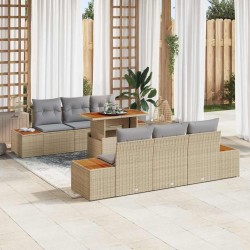 Sonata H Комплект за хранене в градината 7 pcs Бежово и сиво - Canapele și bănci de grădină