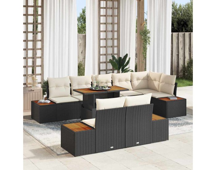 Sonata H Комплект за хранене в градината 9 pcs Черен и бежов