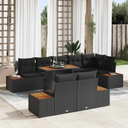 Sonata H Комплект за хранене в градината 9 pcs Черен и кафяв - Canapele și bănci de grădină