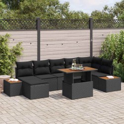 Sonata H Комплект за хранене в градината 8 pcs Черен и кафяв - Canapele și bănci de grădină