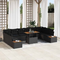 Sonata H Комплект за хранене в градината 11 pcs Черен и кафяв - Canapele și bănci de grădină