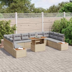 Sonata H Комплект за хранене в градината 11 pcs Бежово и сиво - Canapele și bănci de grădină